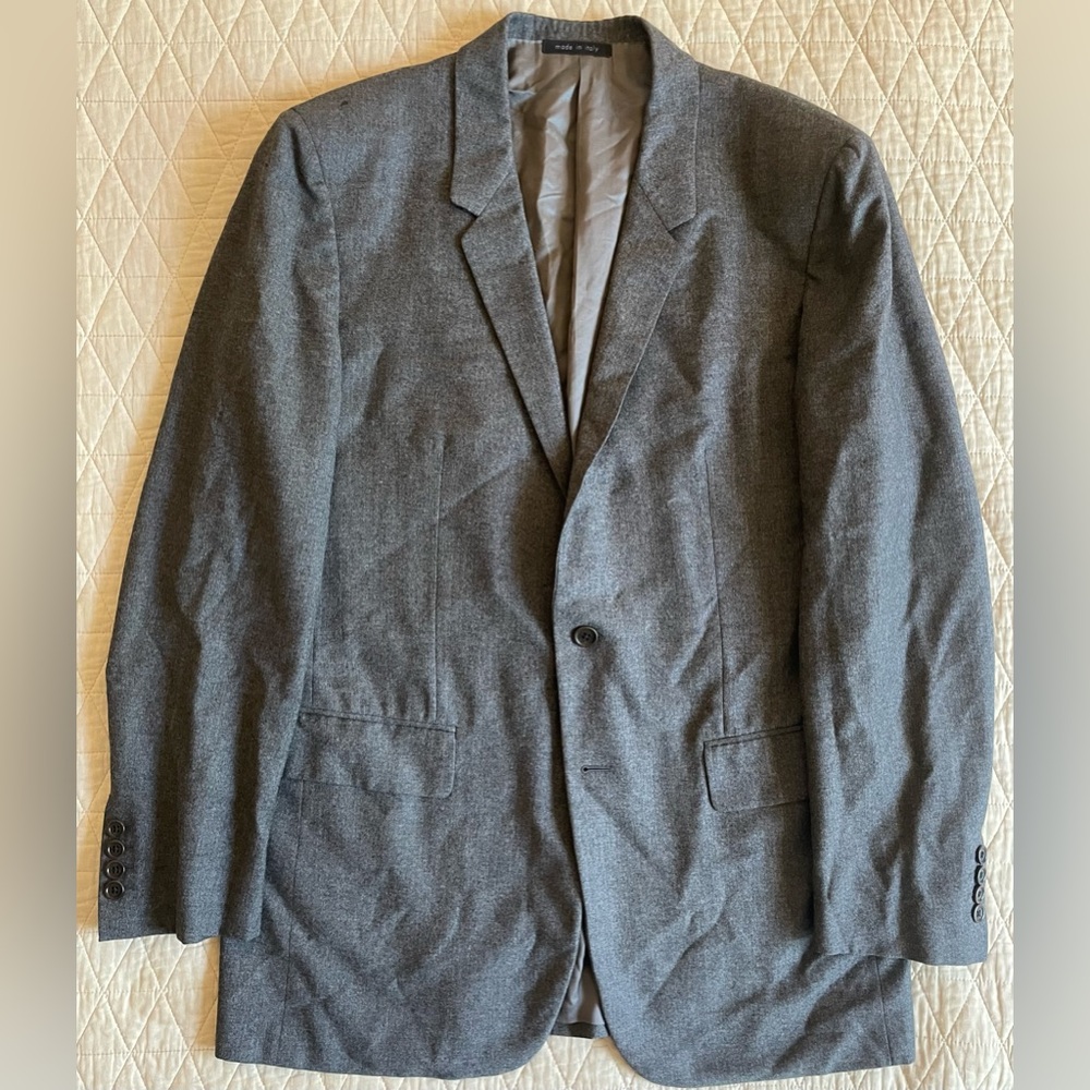 CALVIN‎ KLEIN COLLECTION BLACK LABEL Vintage Gray Wool-Cashmere Jacket Size 44 R